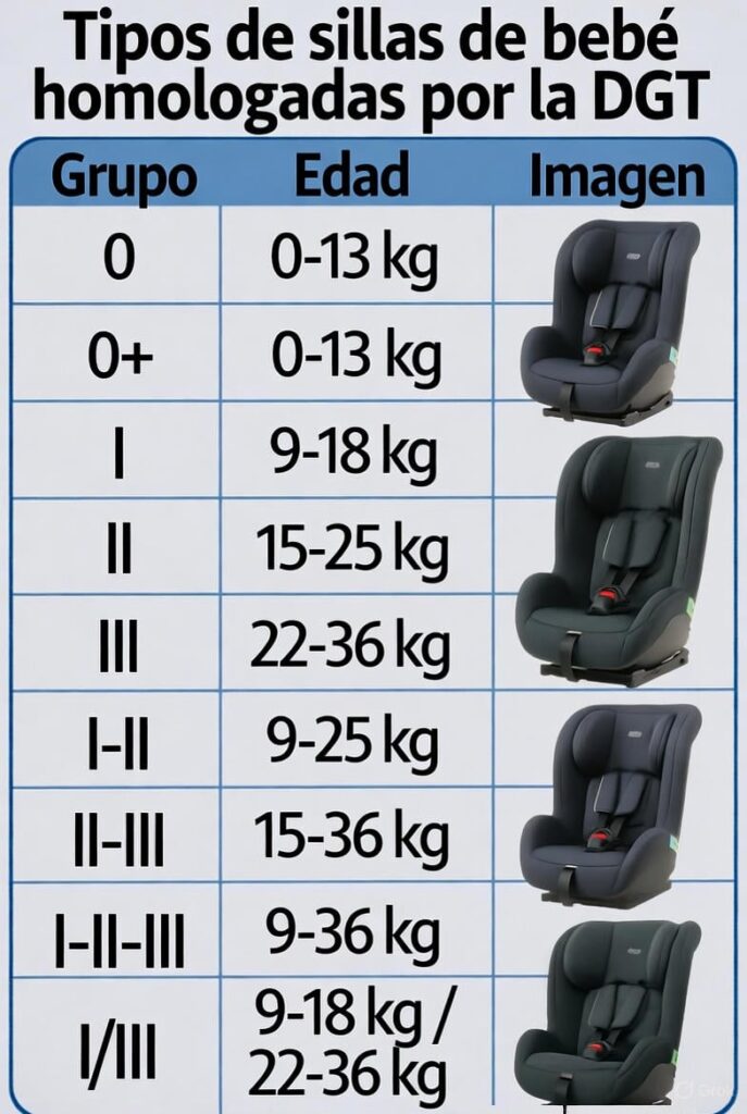 Los tipos de sillas para bebe de tu coche de ocasión