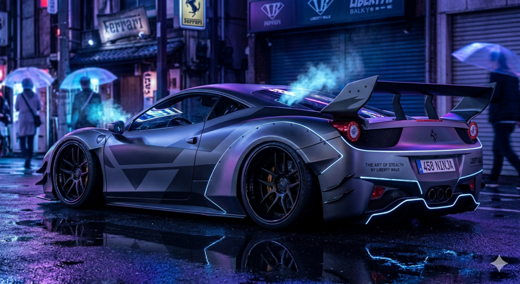 El Ferrari 458 «Ninja» de Liberty Walk: Cuando Maranello se encuentra con las sombras de Tokio
